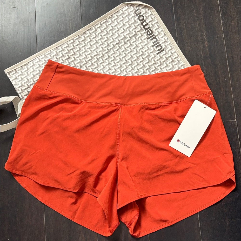 LULULEMON SPEED UP HR SHORTS 4”*MESH VENT IN AUTUM RUST SZ L NWT - Picture 5 of 11